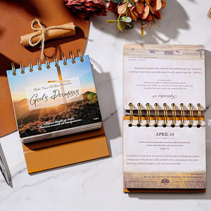 Custom 2025 2026 Spiral Desk Calendar - 365 Days Inspirational Quotes Small Size Personalized Promotional Gift