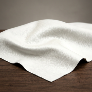 Cuir de vachette véritable grainé blanc écologique du groupe JNA, épaisseur 0,8-1,2 mm, tissu texturé doux pour accessoires - Product Image 1