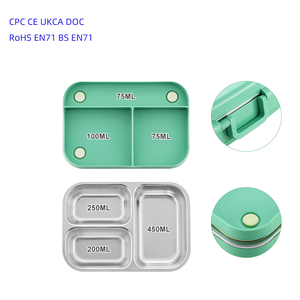 Boîte à lunch isotherme personnalisée en acier inoxydable 304 à 3 compartiments, sans BPA, étanche, pour enfants et étudiants, vente en gros - Product Image 2