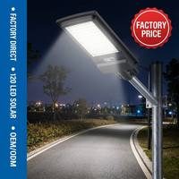 Lampe solaire LED pour rue, 120 LED, détecteur de mouvement PIR, étanche IP65, pour extérieur, route, allée, parking, directement de l'usine