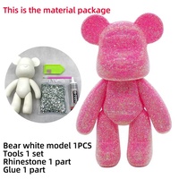 Figurines d'ours faites à la main bricolage Rhinestones marée jouer Fluide ours diamant peinture décor ornements décorations pour la maison Kawaii artisanat