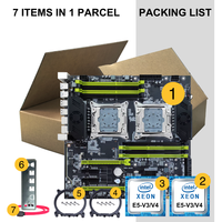 Kit Set PC Desktop Mainboard X99 BARU dengan Combo Dual Intel Xeon E5 2696 V4, 4x 16gb DDR3 RDIMM, Motherboard X99 Dual CPU