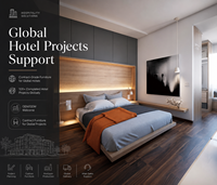 ATWOKA Juego de Muebles de Dormitorio de Hotel de Lujo Moderno, Muebles de Habitación de Hotel de Madera MDF Comerciales Personalizados para Proyectos de 3 a 5 Estrellas