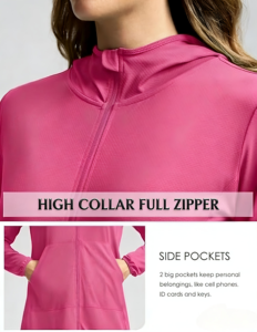 Vente en gros de maillots de bain personnalisés UPF 50+ à séchage rapide, respirants, avec fermeture éclair intégrale, protection solaire, capuche, SPF, légers, pour femmes, longs rashguards - Product Image 6