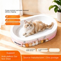 Lit-grattoir pour chat en carton ondulé blanc, sans poussière, extra-large, utilisable toute l'année, style mignon, livraison directe, livraison gratuite