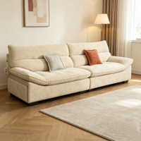 Canapé carré en chenille chaud avec rembourrage en éponge pour salon de villa, design durable pour une longue tenue assise et une relaxation optimale