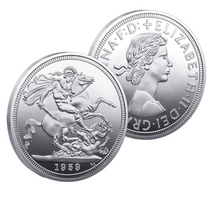 เหรียญที่ระลึกงานฝีมือโลหะลายนูนรูปพระมหากษัตริย์อังกฤษ ปี 1959 ลายเซนต์จอร์จกำลังปราบมังกร เหรียญสะสม - Product Image 4