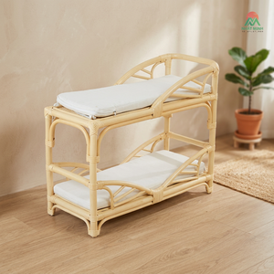 Cuna de Ratán con Diseño Tropical y Acabado Natural para Bebés y Niños de 0 a 3 Años, Cambiador, Muñeca de Juguete - Product Image 4