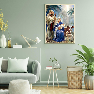 Pintura <span class=keywords><strong>de</strong></span> diamantes <span class=keywords><strong>de</strong></span> personas cristianas personalizada, taladros para el <span class=keywords><strong>nacimiento</strong></span> <span class=keywords><strong>de</strong></span> Jesús, Kit <span class=keywords><strong>de</strong></span> Pintura Artística <span class=keywords><strong>de</strong></span> diamantes DIY para adultos - Product Image 2