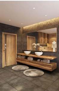 Modern Personalized Wabi-Sabi Style Solid Wood <b>Bathroom</b> Vanity with Smart <b>Mirror</b> - Product Image 6