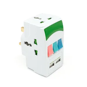 Enchufe múltiple con puertos USB Interruptores individuales