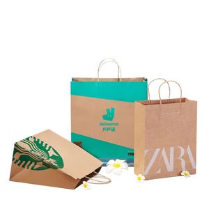 High Quality Concise Kraft Paper Bag Shopping Bags Food and <b>Clothes</b> Paper Shopping Bag 8 Color Flexo Printing OEM & ODM Service - Product Image 2