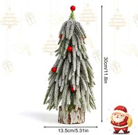 12-Zoll-Mini-Weihnachtsbaum künstlicher geschneiderter Tischbaum Weihnachtsbaum mit Holzboden für Weihnachtsfeier Heimdekoration
