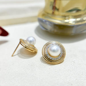 Accessoires en argent S925 pour la création de bijoux, boucle d'oreille vide avec perles rondes de 7-8 mm, bijoux fantaisie 22164 - Product Image 2