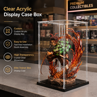 Boîte de présentation en acrylique transparente pour objets de collection, boîte en acrylique sur mesure, montage facile, vitrine anti-poussière