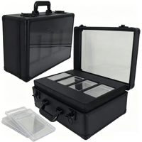 Vente en gros usine : Boîtier de rangement verrouillable en alliage d'aluminium à 4 rangées pour cartes gradées, cartes sportives sous protection et collections de cartes à collectionner