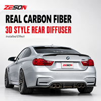 Extension de diffuseur arrière en fibre de carbone véritable ZESON style 3D pour BMW M3 F80 M4 F82 F83 2014-2018