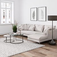 Vente en gros en usine 2 ensembles de tables basses imbriquées modernes en bois et verre avec cadre en métal noir table gigogne blanche pour un montage facile