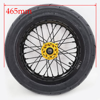 Roues de moto CNC de 12 pouces avec moyeu en aluminium 2.50-12/3.00-12 avec pneu de route 90/90-12 et 120/70-12