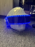 Coiffure de spectacle sur scène casque miroir doré argenté tête Punk lumières LED masques complets chapeau de cosplay couvre-chef pour boîte de nuit
