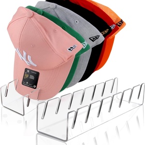 High Grade Eco Friendly Clear Acrylic Customizable for <b>Hat</b> Rack Deluxe Display <b>Stand</b> for Baseball Caps - Product Image 1
