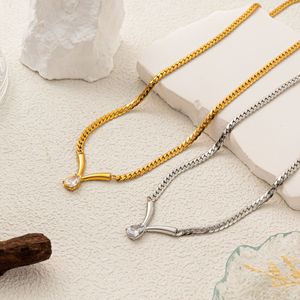 Collar de circón Marquesa sin deslustre para mujer, gargantilla de <span class=keywords><strong>serpentina</strong></span> delgada, joyería de acero minimalista moderna al por mayor - Product Image 3