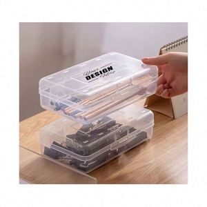 Estuche Transparente Grande Personalizado para Lápices, Organizador de Plástico Resistente para Marcadores, Crayones y Almacenamiento de Útiles Escolares - Product Image 1