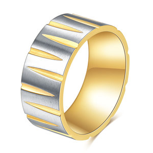 Anillo de Acero de Titanio Cepillado Arcoíris de 9 mm, Diseño Geométrico, Joyería de Moda Unisex, Regalo - Product Image 3
