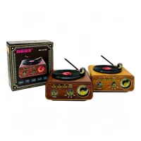 Lecteur de disques vinyles rétro MD-1317BT en bois grainé, radio FM portable, haut-parleur Bluetooth, appareil audio intelligent multifonctionnel