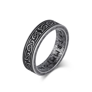 Anello da <span class=keywords><strong>Uomo</strong></span> in Acciaio Inossidabile con Nodo Celtico e Scrittura Runica Vichinga, <span class=keywords><strong>Anelli</strong></span> <span class=keywords><strong>Artigianali</strong></span> Retrò Vintage in Acciaio Inossidabile Argentato, Gioielli per <span class=keywords><strong>Uomo</strong></span> - Product Image 5