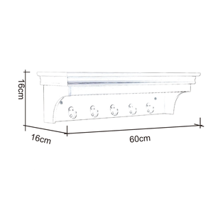 Estante de Pared de Madera, Estante Flotante de Esquina con Ganchos, con Certificado - Product Image 4