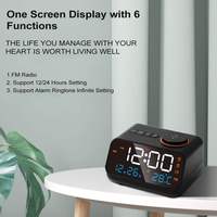 Moderner Wohnzimmer-Desktop LED Digitaler Wecker mit Bildschirm Stufenlose Dimmung Intelligenter LED-Wecker mit FM-Radio