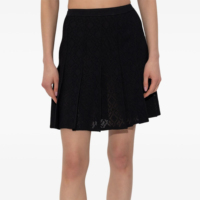 Fabricant de jupes sur mesure pour femmes : Mini-jupe plissée élégante, décontractée, respirante, en maille jacquard ajourée, idéale pour le sport et les sorties estivales