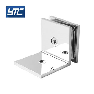 Clip d'angle carré en laiton chromé robuste <span class=keywords><strong>pour</strong></span> fixation murale de paroi de douche, pince à verre 51x51mm (pouces) - Product Image 1