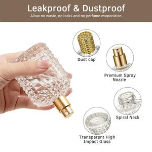Atomizador de Perfume Portátil de Vidrio de Alta Calidad de 30 ml, Botella con Grabado en Color Dorado y Negro, Diseño Exquisito para Fragancia Corporal Femenina - Product Image 3