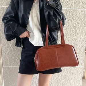 Bolsos Boston de Gran Capacidad en Cuero PU Marrón, Estilo Coreano Casual, Primavera 2025, Bolso de Hombro de Alta Calidad para Mujer - Product Image 1