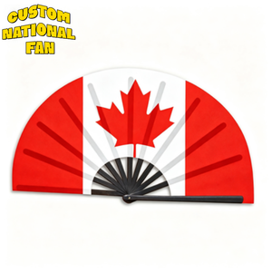 Canada Wholesale Foldable Hand Fans with Custom National Flag Pattern, Great for Sport Events & Sports Theme Activities - Product Image 1