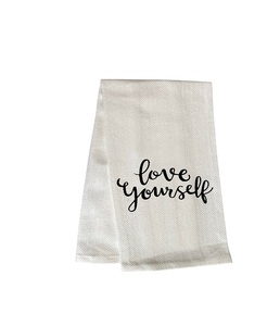 High Strength Cotton <b>Kitchen</b> Towel White Fabric Black Print Custom Color Soft Absorbent <b>Cloth</b> Durable Wholesale Manufacturer - Product Image 6