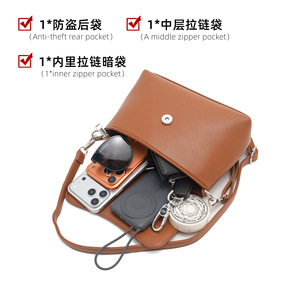 Pierre Loues Women's Crossbody Bag Vertical Square Flap Zipper Closure Lightweight Everyday Use Solid Color Shoulder Bag - Product Image 5