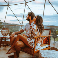 Tente dôme igloo de luxe moderne pour le glamping en plein air avec salle de bain, pour 2 personnes, maison bulle, yourte mongole, quatre saisons