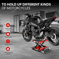 Cric de levage à ciseaux robuste 500 kg pour moto, plateforme mobile de réparation avec roues