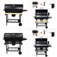 Barbecue Chariot Commercial Portable à Charbon de Bois pour Fêtes et Jardin Extérieur