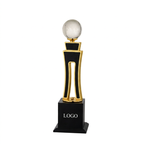Trofeo Deportivo Portátil Chapado en Oro con Base Negra y Esfera Plateada, Metal Fundido a Presión, Grabado, Listo para Eventos Deportivos y Premios - Product Image 4