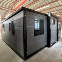 Casa Contenedor Expandible de Lujo con Fachada de Muro Cortina de Vidrio, Casa Modular Plegable Prefabricada, Puerta Corredera con Vista Panorámica, Hotel