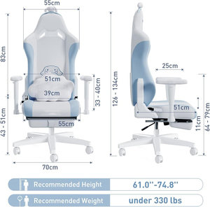 <span class=keywords><strong>Silla</strong></span> <span class=keywords><strong>Cinnamoroll</strong></span> de respaldo alto, <span class=keywords><strong>silla</strong></span> de trabajo de estilo de carreras azul y blanca, <span class=keywords><strong>silla</strong></span> ergonómica para escritorio de oficina, <span class=keywords><strong>silla</strong></span> de ordenador con reposapiés de soporte Lumbar - Product Image 5