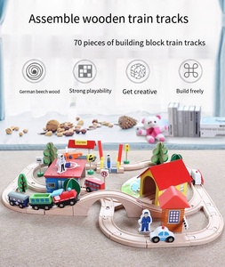 Harmonious Type 70 Sets of Railway Car <b>Kits</b> Wooden Slot Toys for Children Educational Stimulation for Boys and Girls - Product Image 4