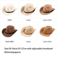 Sombrero de vaquero con visera curvada para niño y niña, sombrero de vaquero con visera curvada, ajustable, de papel, unisex, venta al por mayor