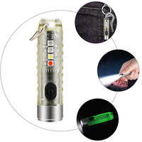 Mini lampe torche LED rechargeable par USB, porte-clés en acier inoxydable, 10 modes, batterie rechargeable pour le camping en plein air