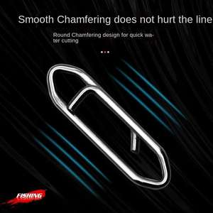 50pcs haute résistance pêche Snap eau salée connecteur en acier inoxydable s'enclenche émerillons attirail acier puissance pêche Clip <span class=keywords><strong>leurre</strong></span> changement rapide - Product Image 4