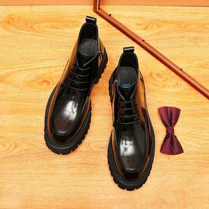 Men's Casual Business Formal Leather <b>Boots</b> Winter Outdoor Non Slip Waterproof Walking <b>Boots</b> - Product Image 2
